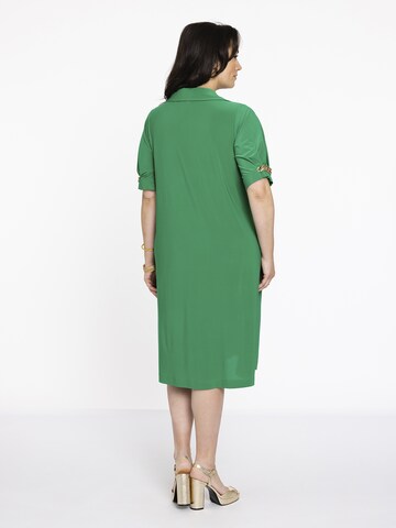 Yoek Shirt Dress in Green