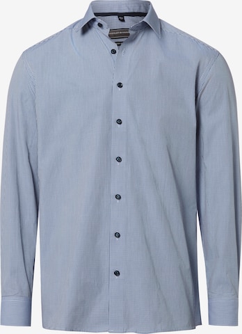 Finshley & Harding Regular fit Zakelijk overhemd in Blauw: voorkant