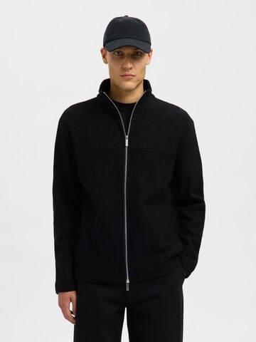 SELECTED Knit Cardigan in Black: front