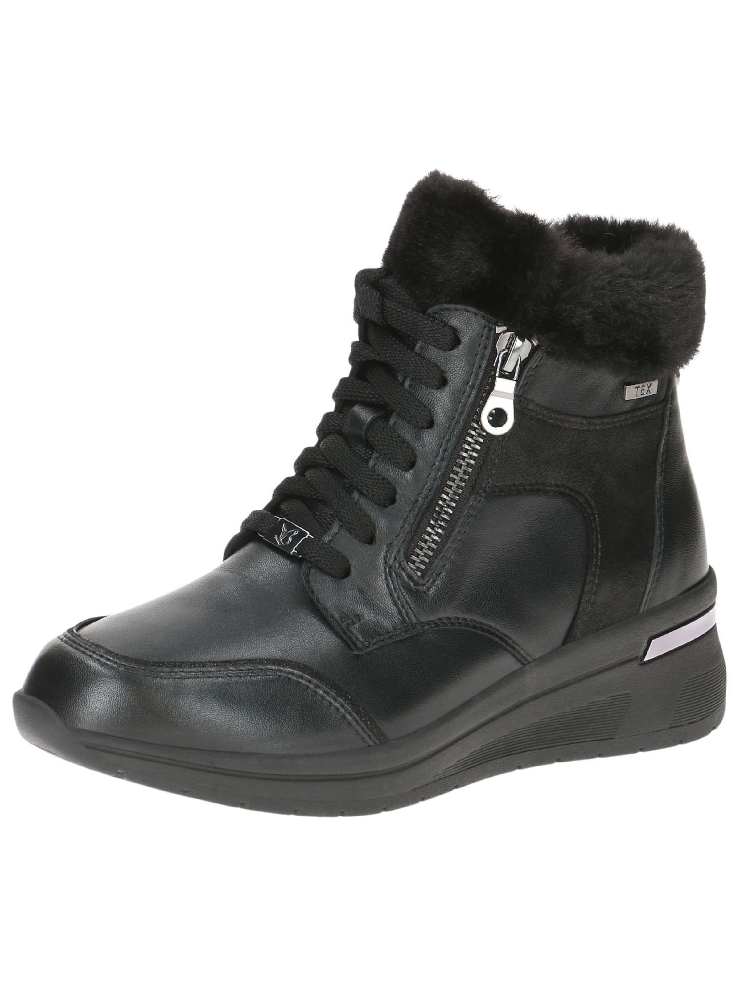 CAPRICE Schnürstiefelette in Schwarz: Vorderseite