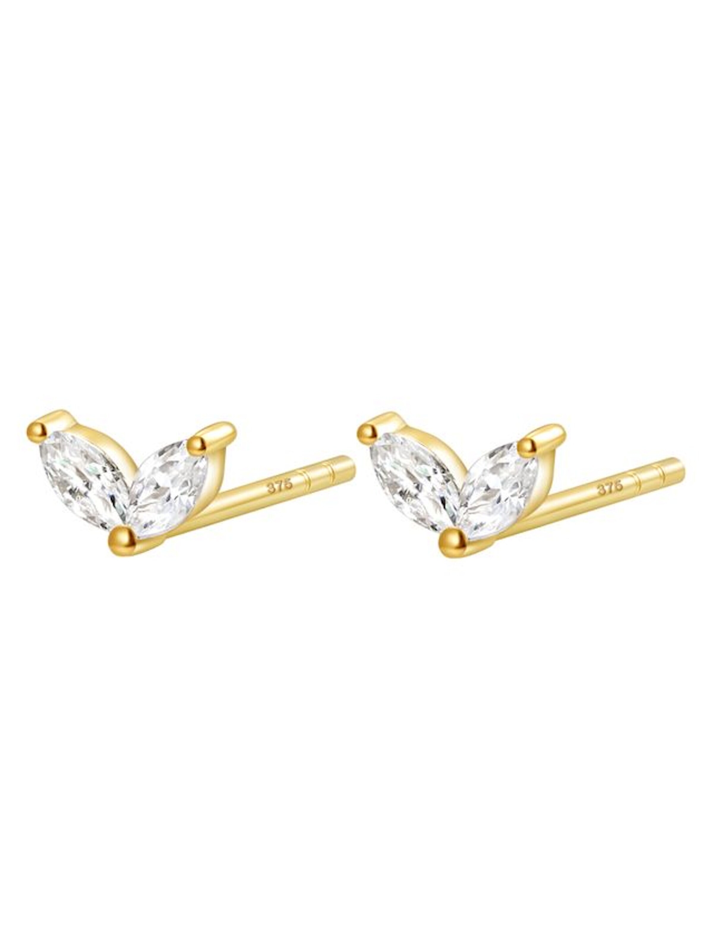 Orecchini 'Flourish' di Dear Me in oro: frontale