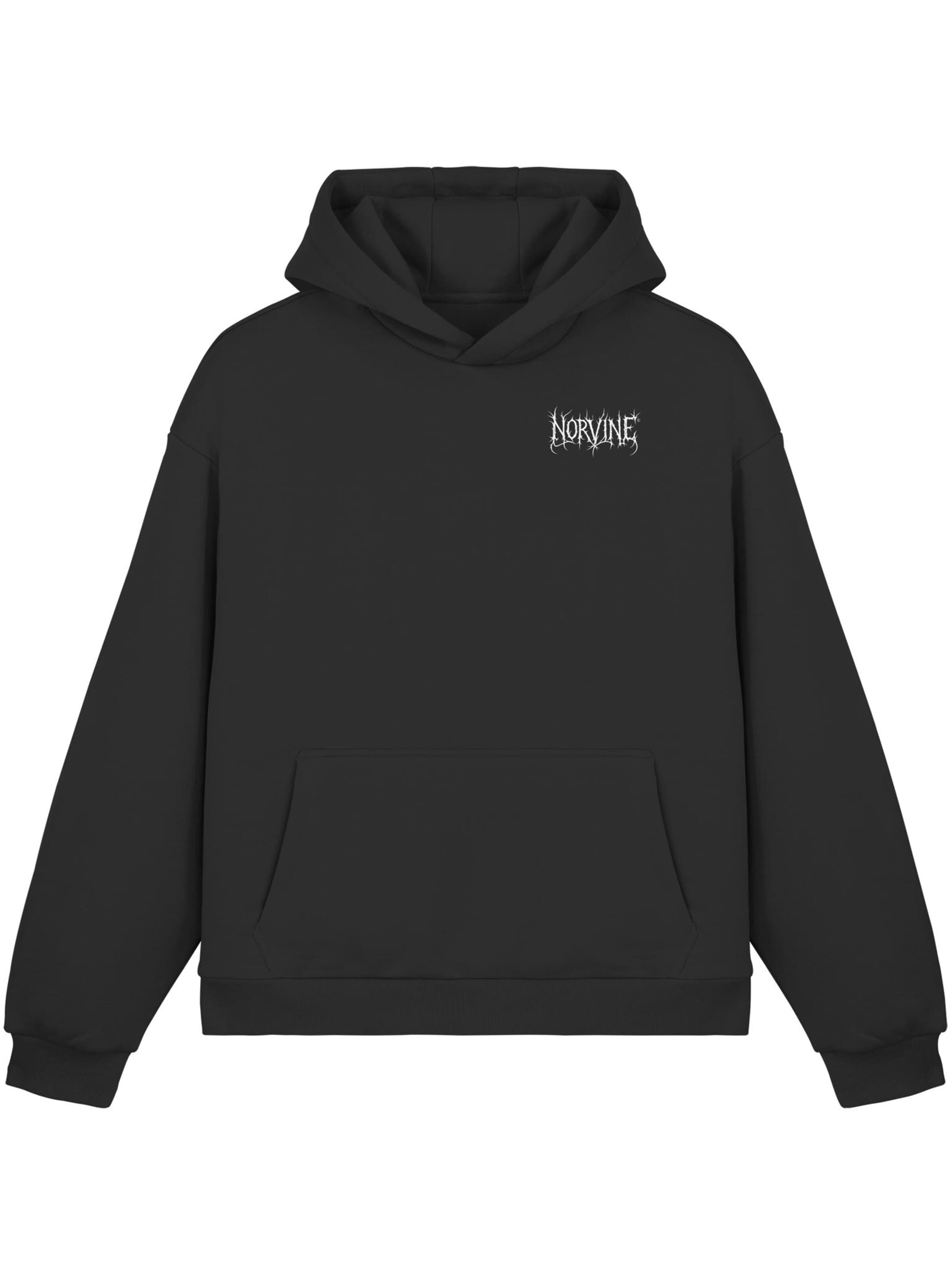 Norvine Collegepaita 'Norvine Metal Veins Hoodie - Fluffy Boxcut Hoodie' värissä musta
