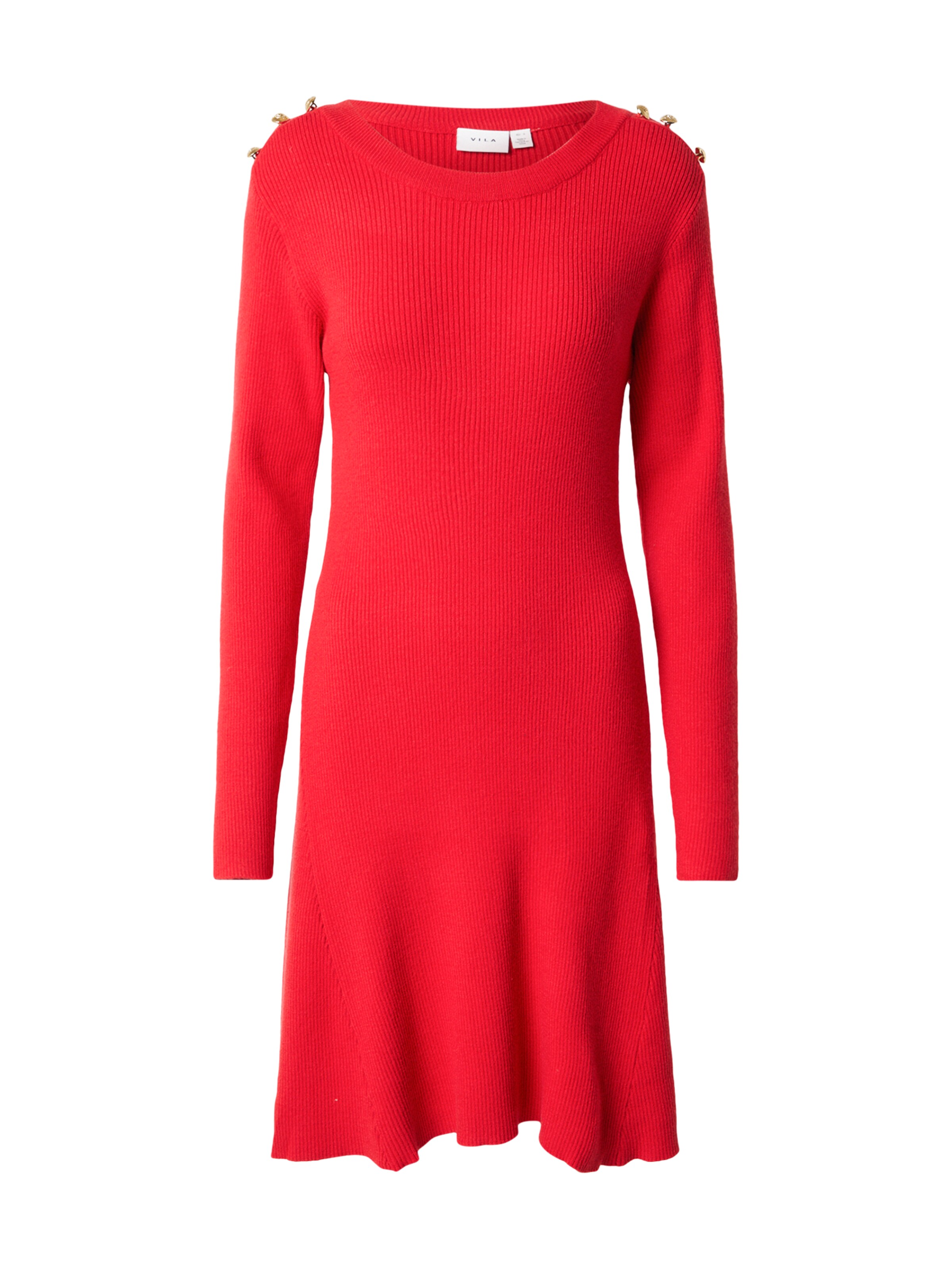 VILA Πλεκτό φόρεμα σε κόκκινο: μπροστά