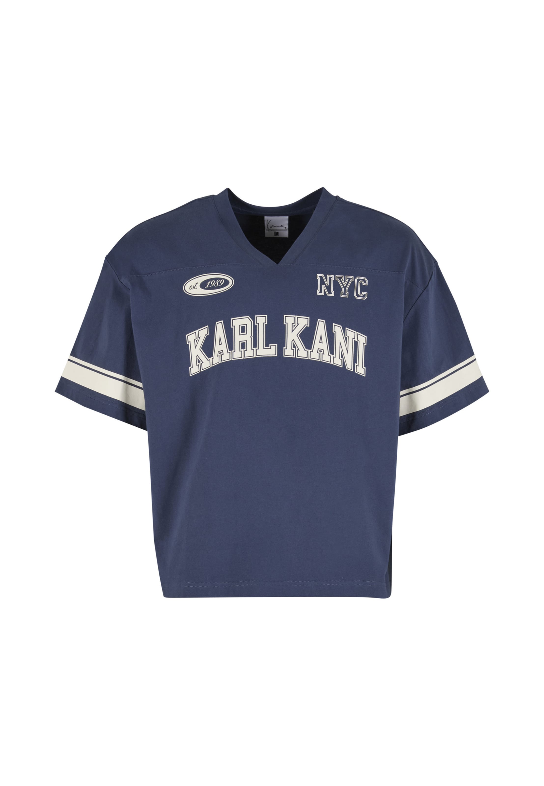 T-Shirt Karl Kani en bleu : devant