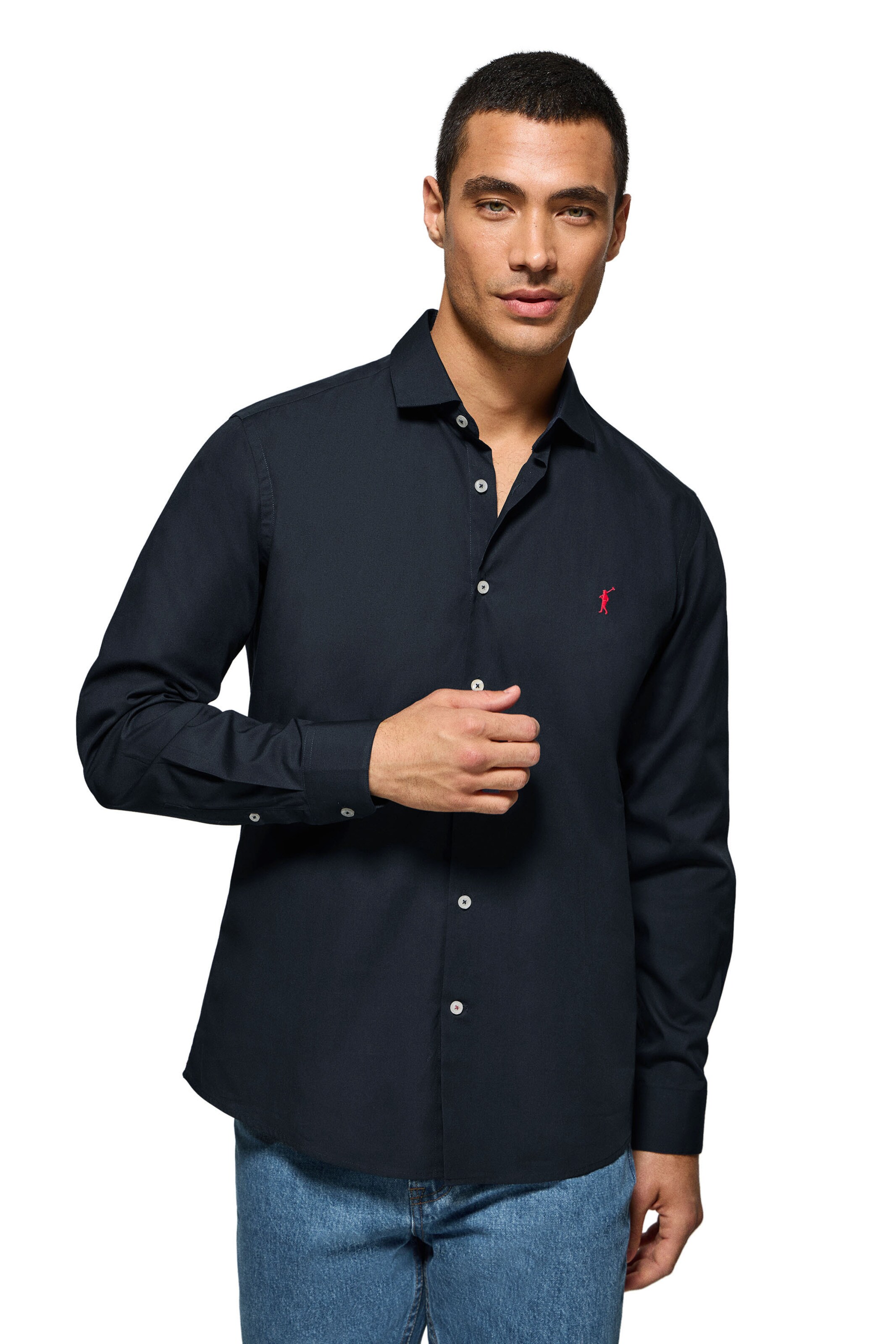 Polo Club Slim Fit Hemd in Blau: Vorderseite