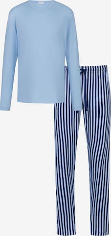Mey Pyjama lang 'Graphic Stripes' in Blau: Vorderseite
