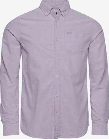 Superdry Regular fit Button Up Shirt in Purple: front
