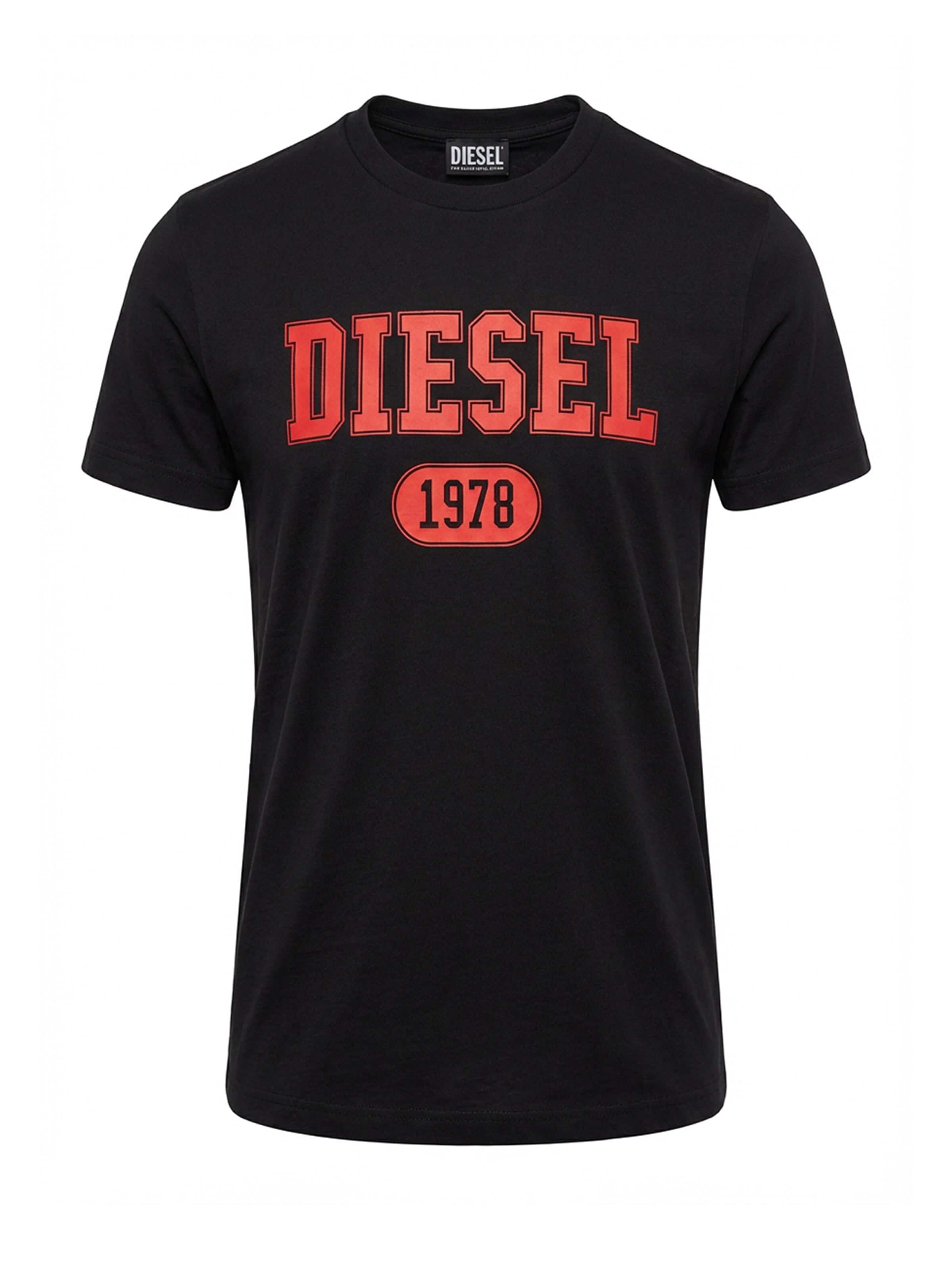 DIESEL Koszulka 'T-DIEGOR 1-A' w kolorze czarny: przód