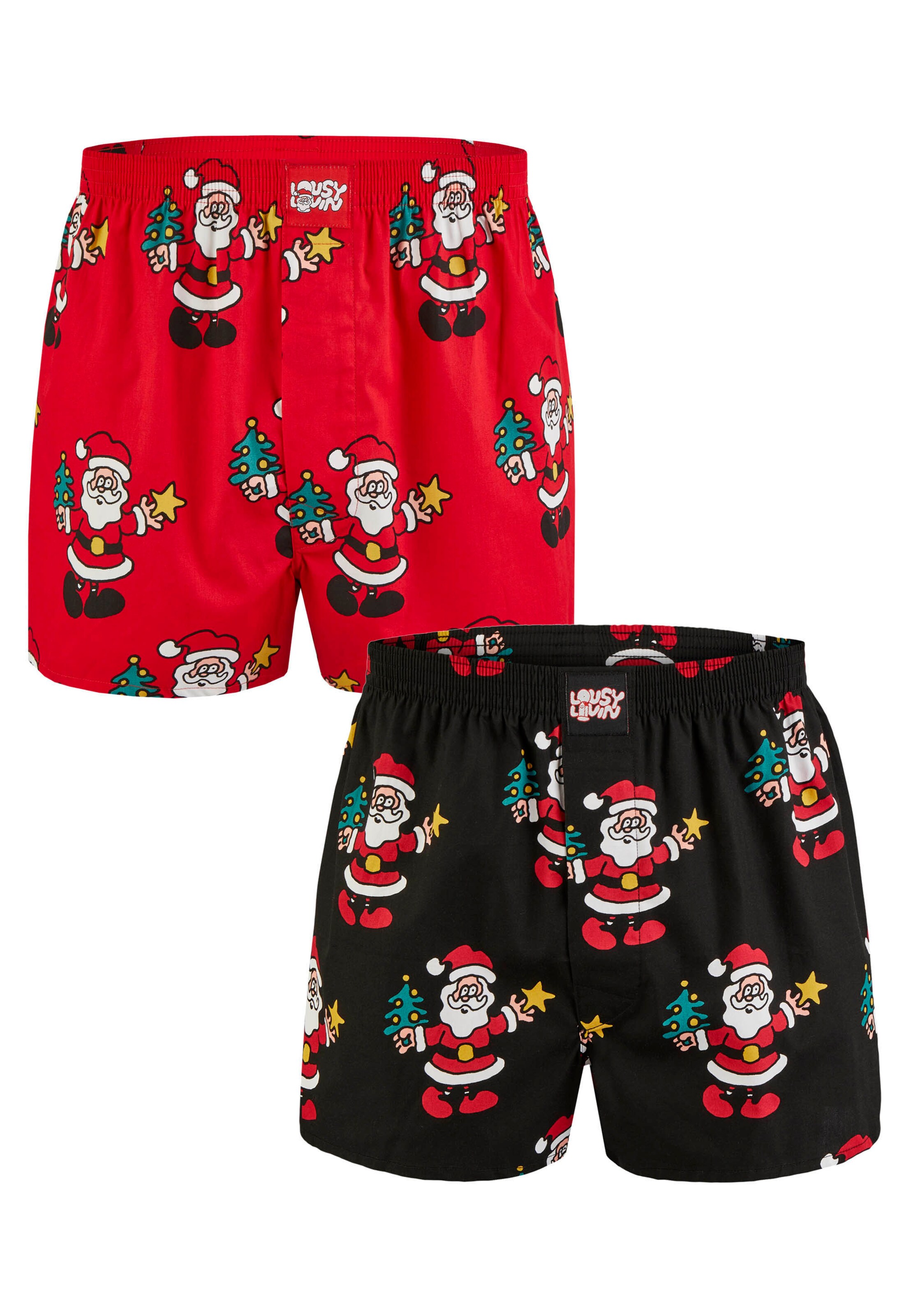Lousy Livin Boxershorts 'Santa' in Rot: Vorderseite