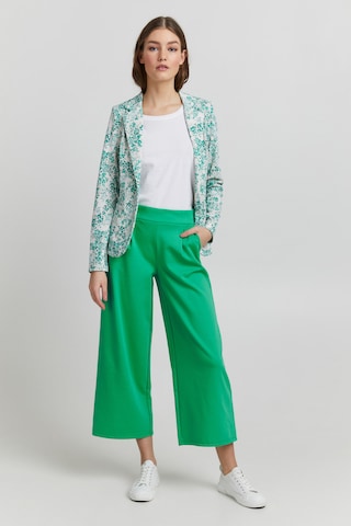 ICHI Wide leg Pleat-front trousers 'KATE' in Green