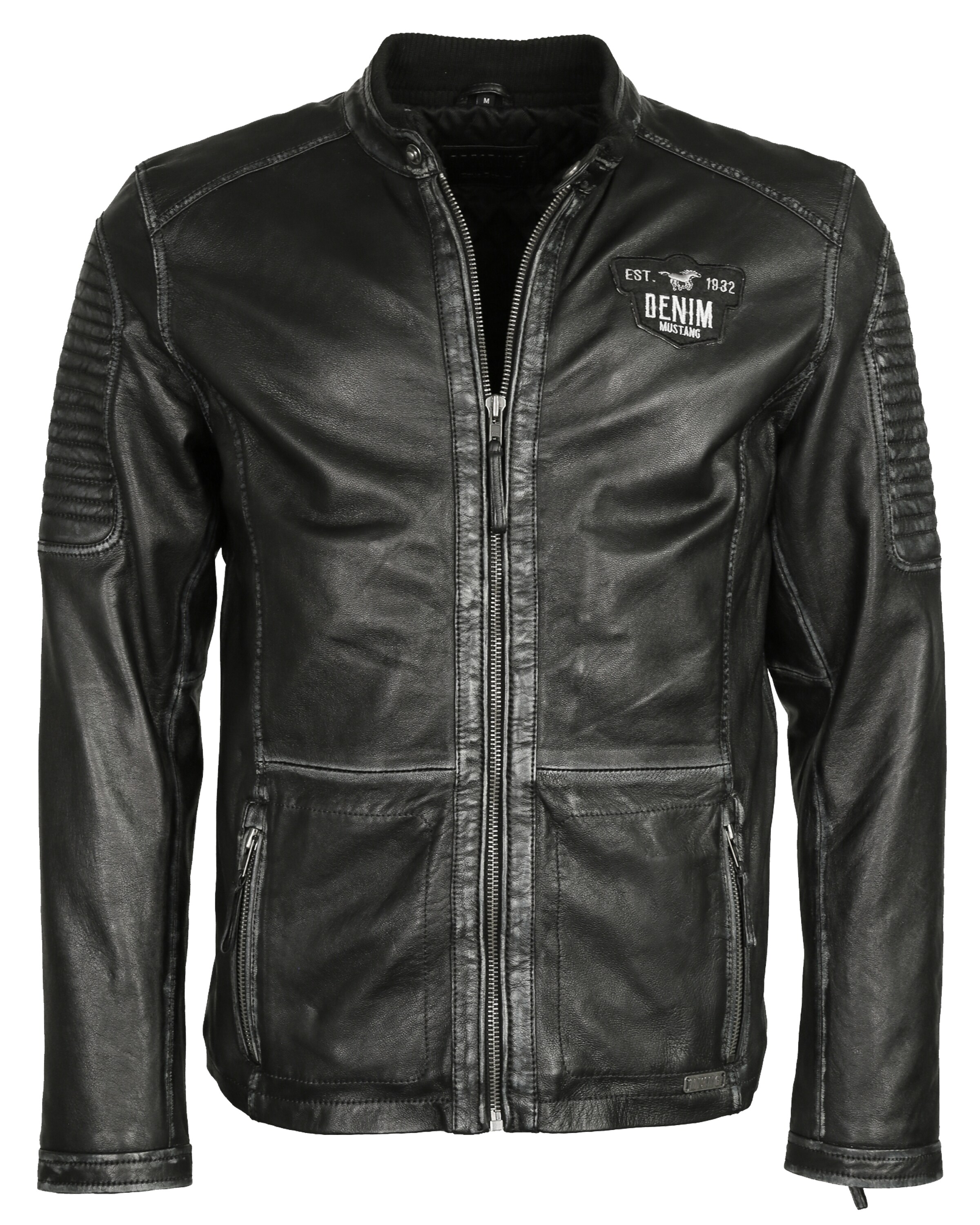 MUSTANG Lederjacke in Schwarz: Vorderseite