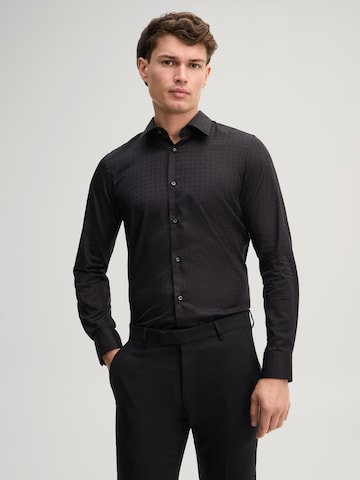 JOOP! Slim fit Button Up Shirt in Black: front