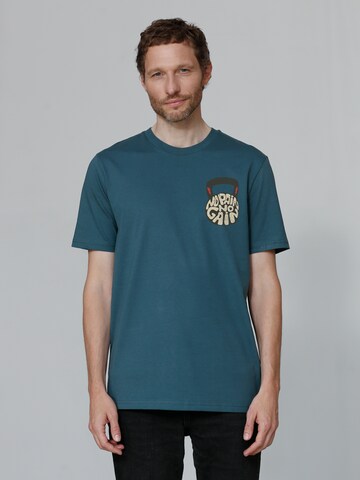 T-Shirt ' No Pain, no Gain 01 ' Watapparel en bleu : devant