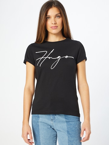 T-shirt 'The Slim Tee 17' HUGO Red en noir : devant