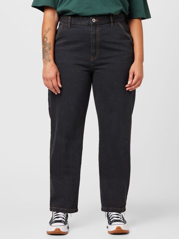 Loosefit Jean Cotton On Curve en noir : devant