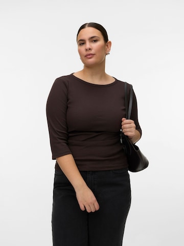 Vero Moda Curve Shirt 'THEA' in Bruin: voorkant