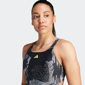ADIDAS PERFORMANCE Bralette Active Swimsuit 'Allover Graphic' in Grey