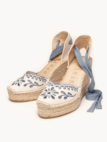 Alhamas Sandal 'Alpargata Cuña 10 cm' in Blue