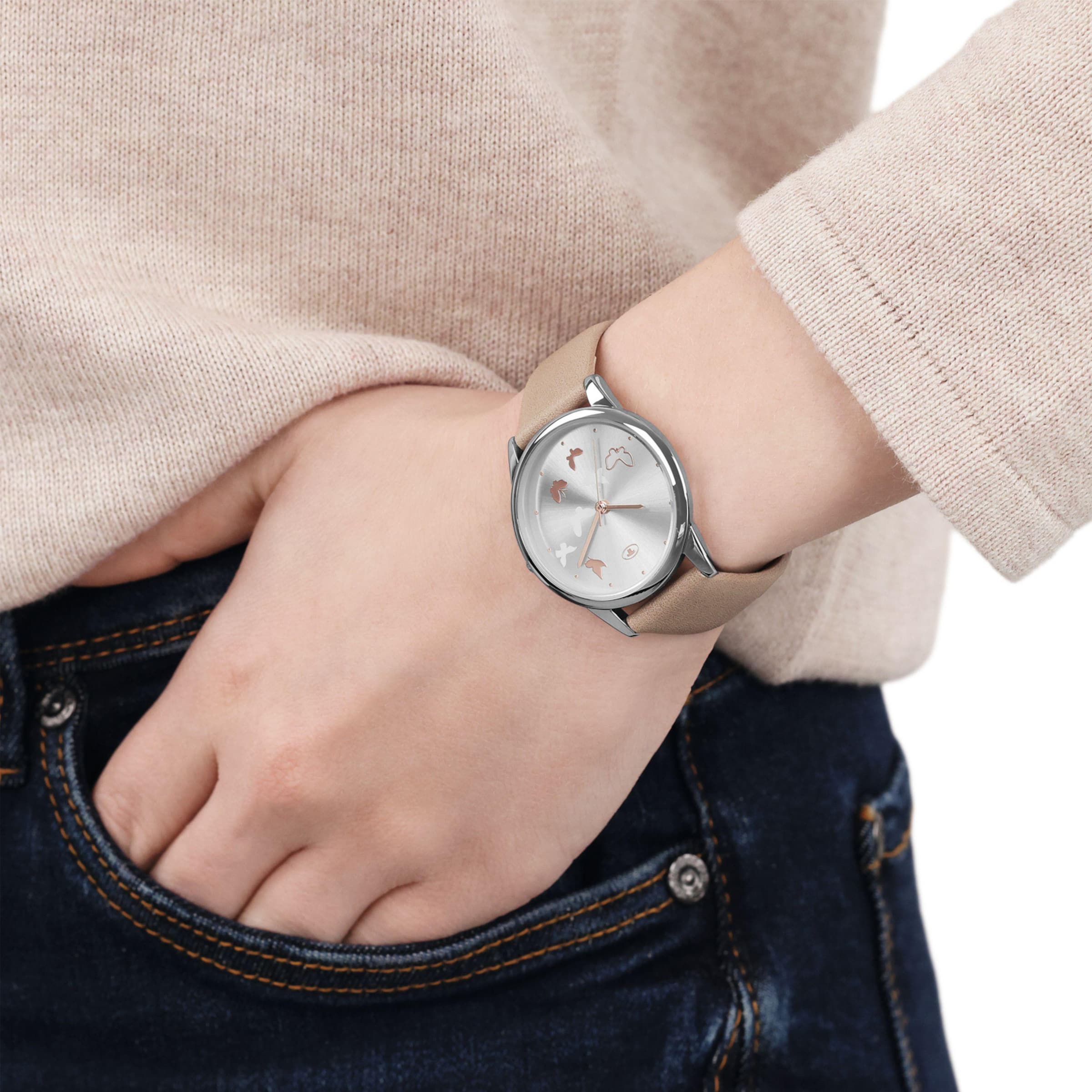 TOM TAILOR Analog Watch in Beige