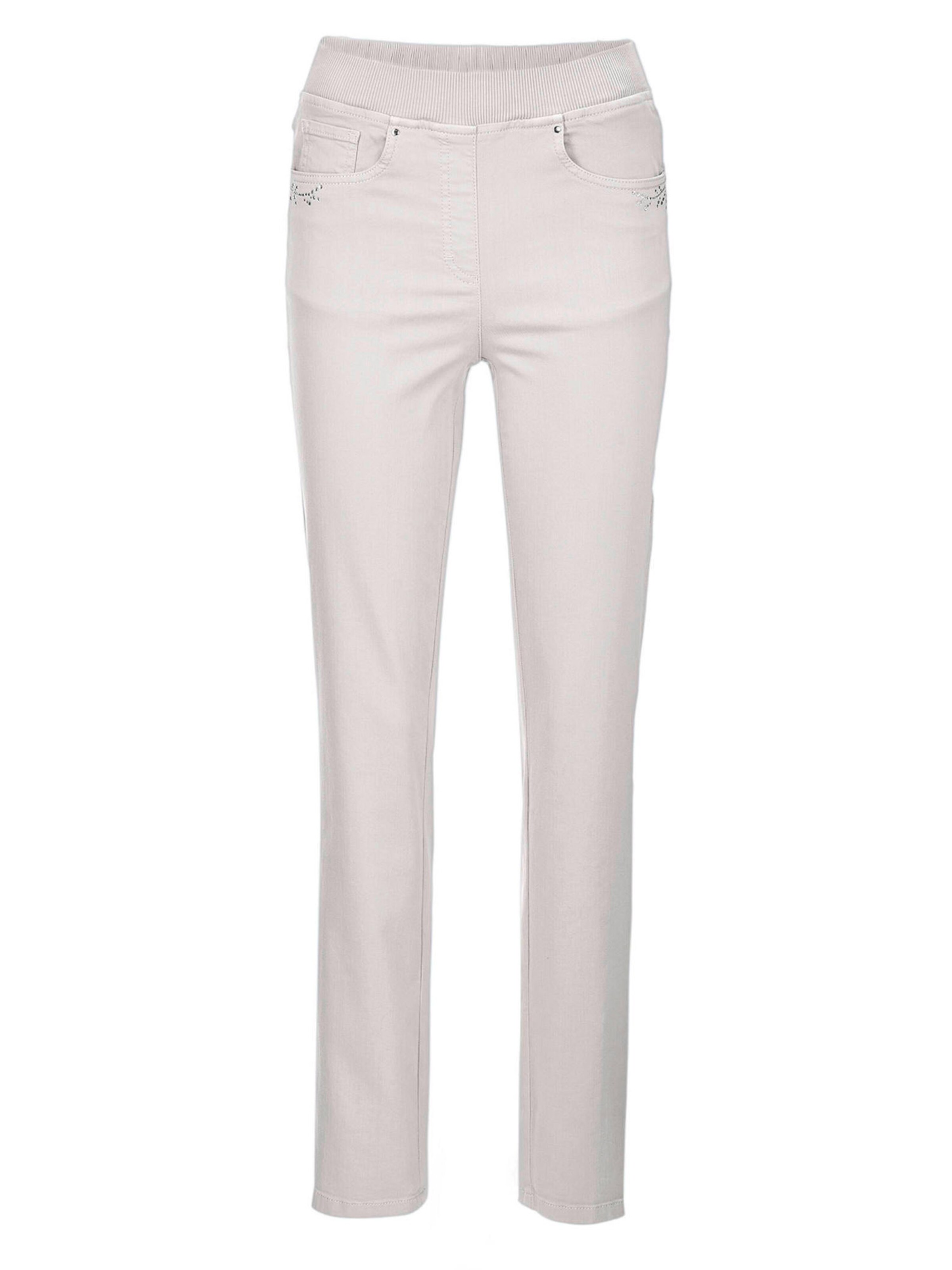 Goldner Jeans 'Louisa' in Grijs: voorkant