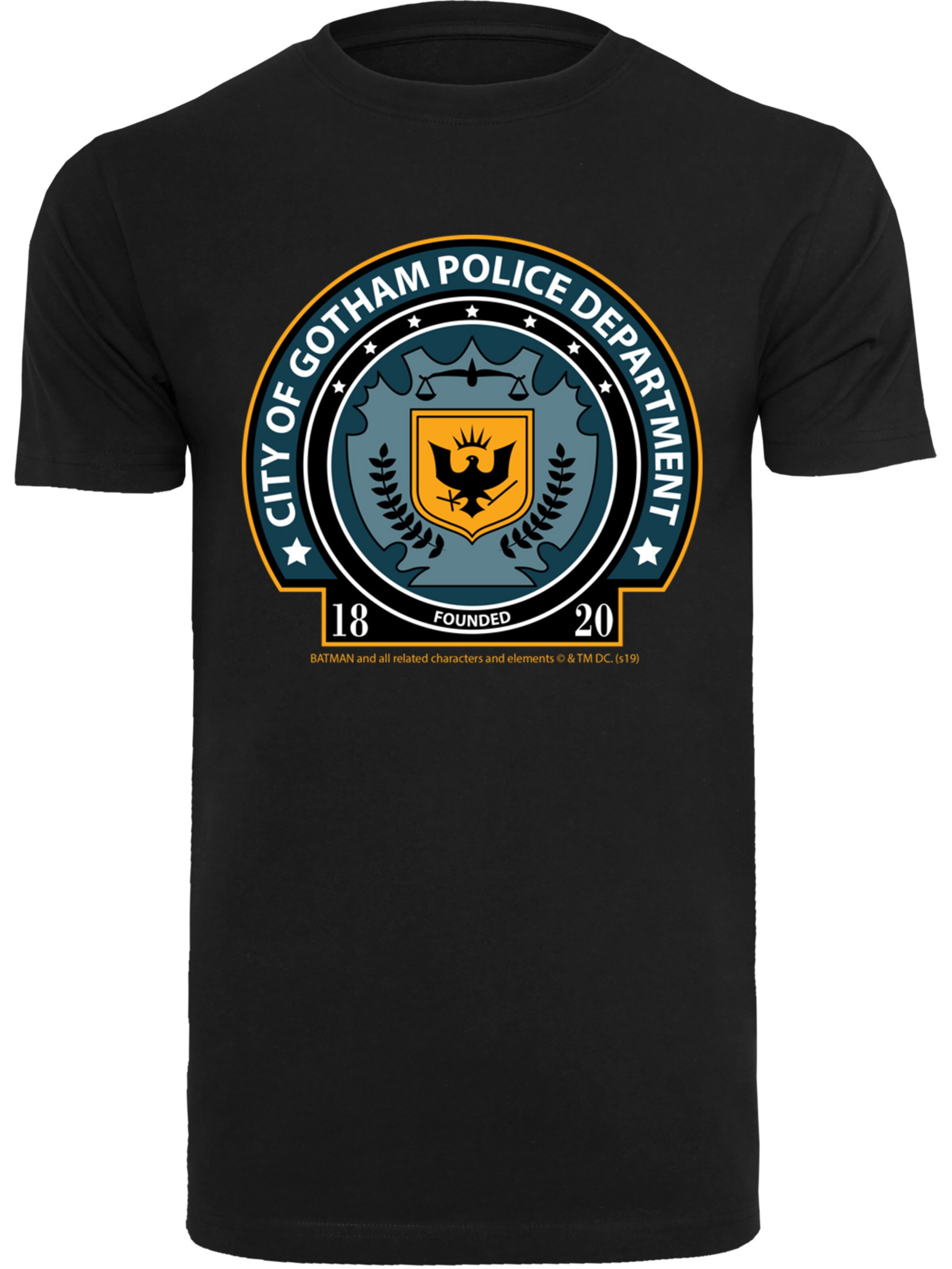 F4NT4STIC Shirt 'DC Comis Superhelden Batman Gotham Police Dept' in Schwarz: Vorderseite