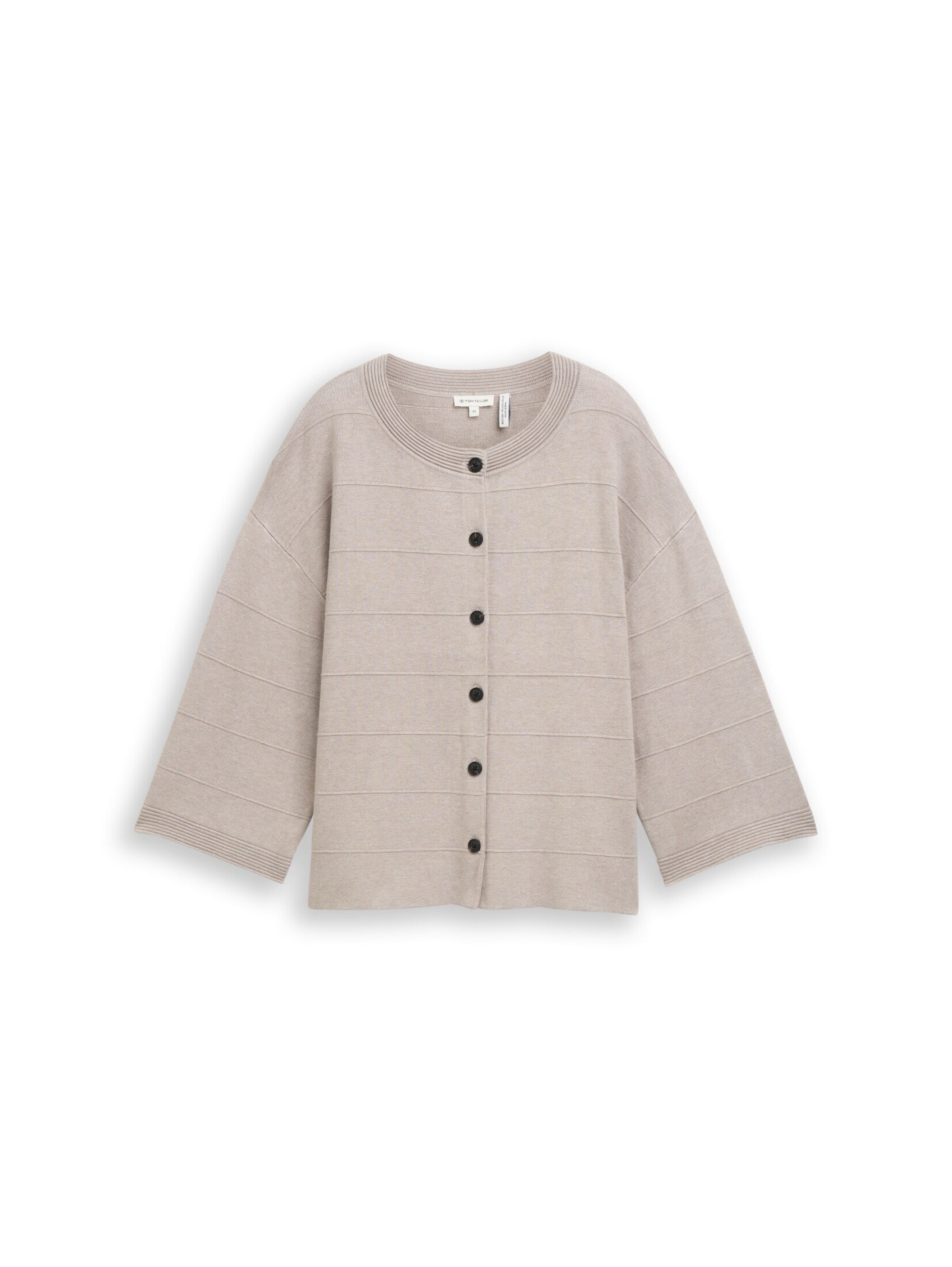 TOM TAILOR Gebreid vest in Beige: voorkant