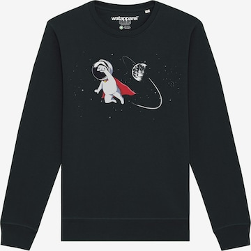 Watapparel Sweatshirt ' Superastronaut ' in Schwarz: Vorderseite