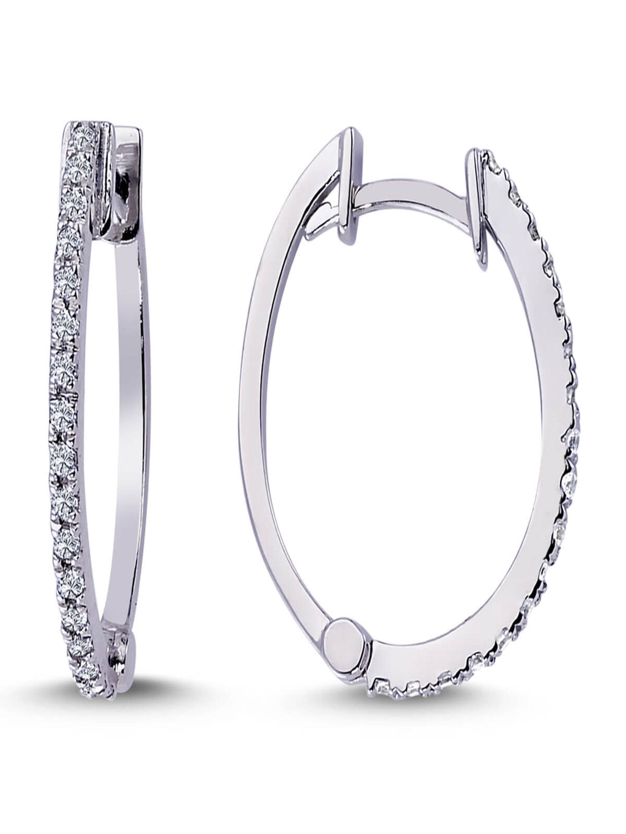EinStein Diamant Earrings 'Oval Creolen' in Silver: front
