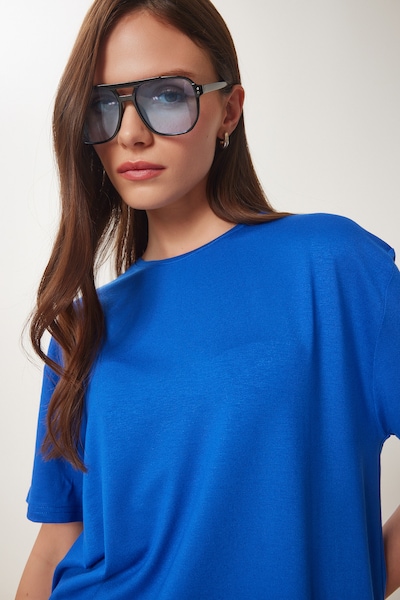 Maglietta Happiness İstanbul di colore blu scuro, Visualizzazione prodotti