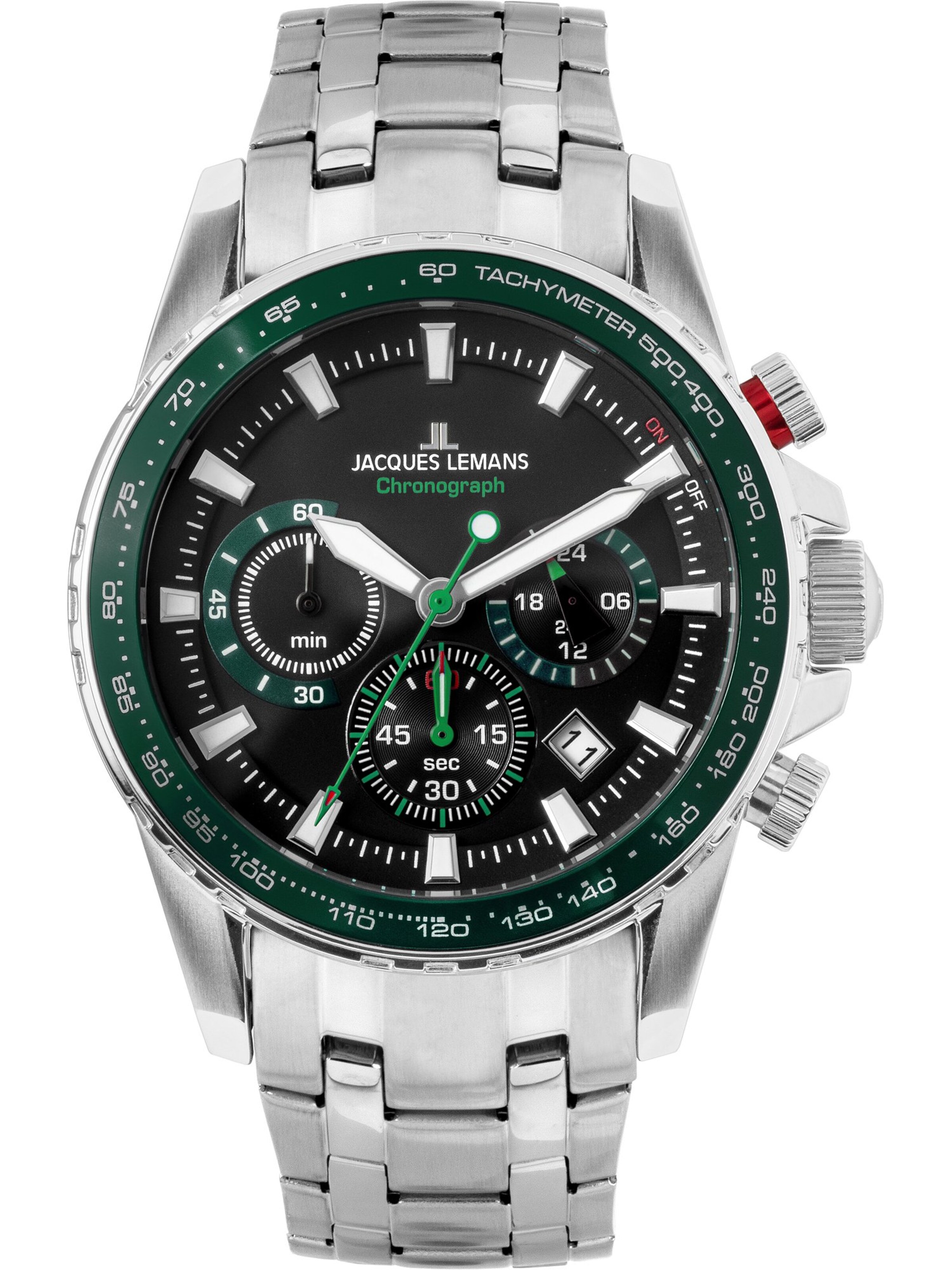 Jacques Lemans Analoguhr in Grün: Vorderseite
