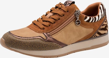 Baskets basses Tamaris en marron : devant