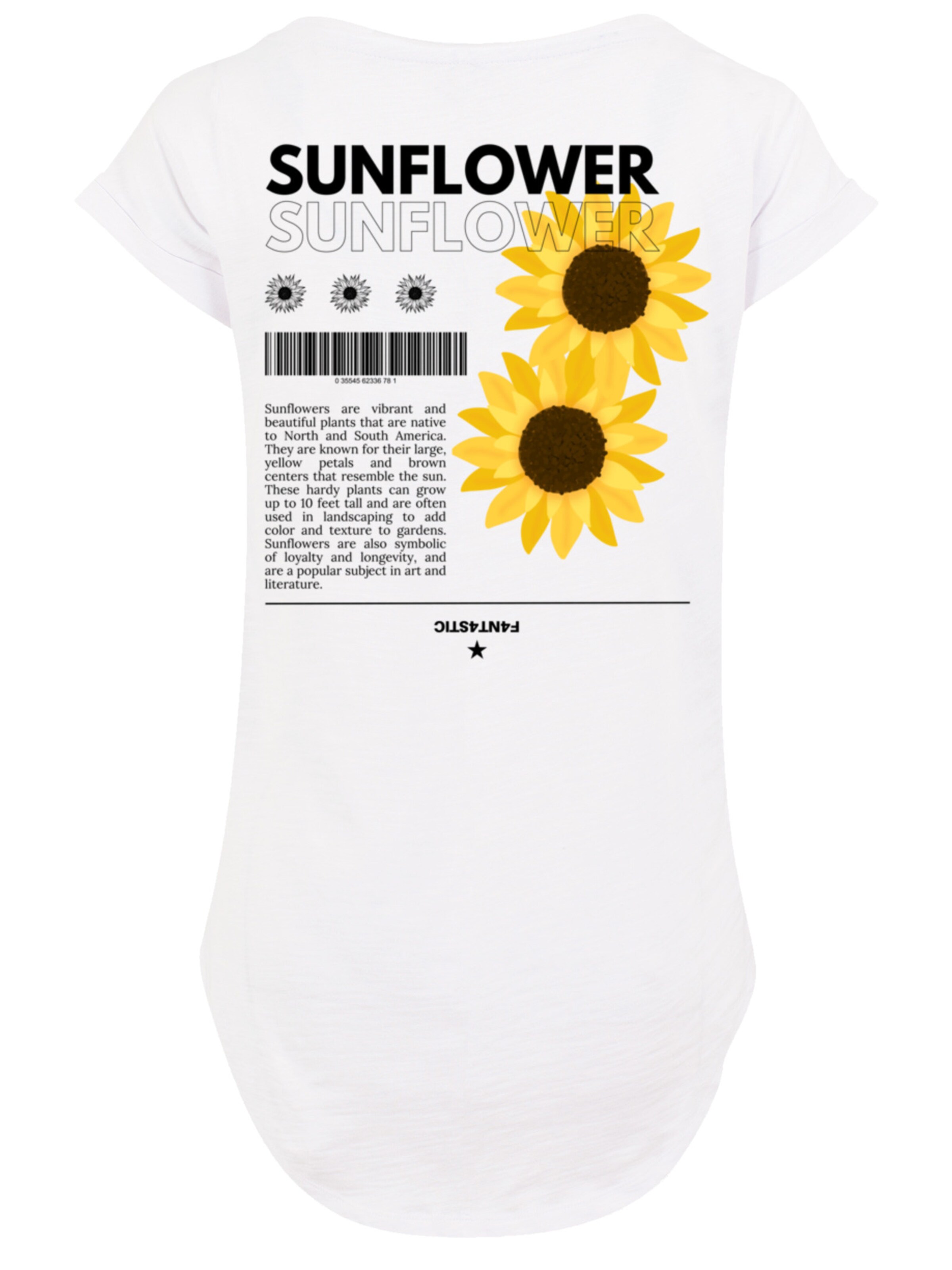 T-shirt 'Sonnenblume' F4NT4STIC en blanc