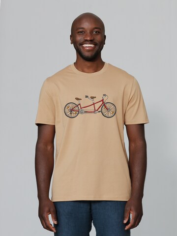 T-Shirt ' Tandem ' Watapparel en beige : devant