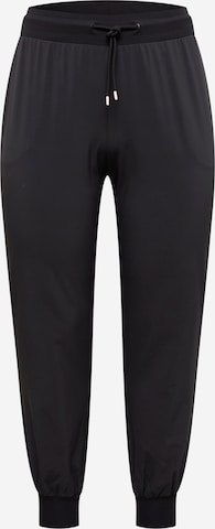 Esprit Sport Curvy Tapered Athletic Pants in Black: front