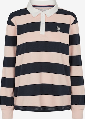 U.S. POLO ASSN. Collegepaita 'Kamille' värissä vaaleanpunainen: etupuoli