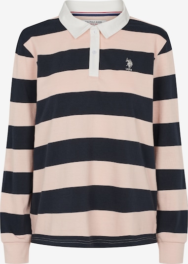 U.S. POLO ASSN. Collegepaita 'Kamille' värissä puuteri / musta / valkoinen, Tuotenäkymä