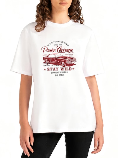 GORHEY Shirt 'Women's Casual Short-Sleeve Shirt with Retro Car Print'‌‌‌‌‌‌ in weiß, Produktansicht