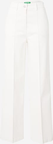 UNITED COLORS OF BENETTON Loose fit Pleated Pants in White: front