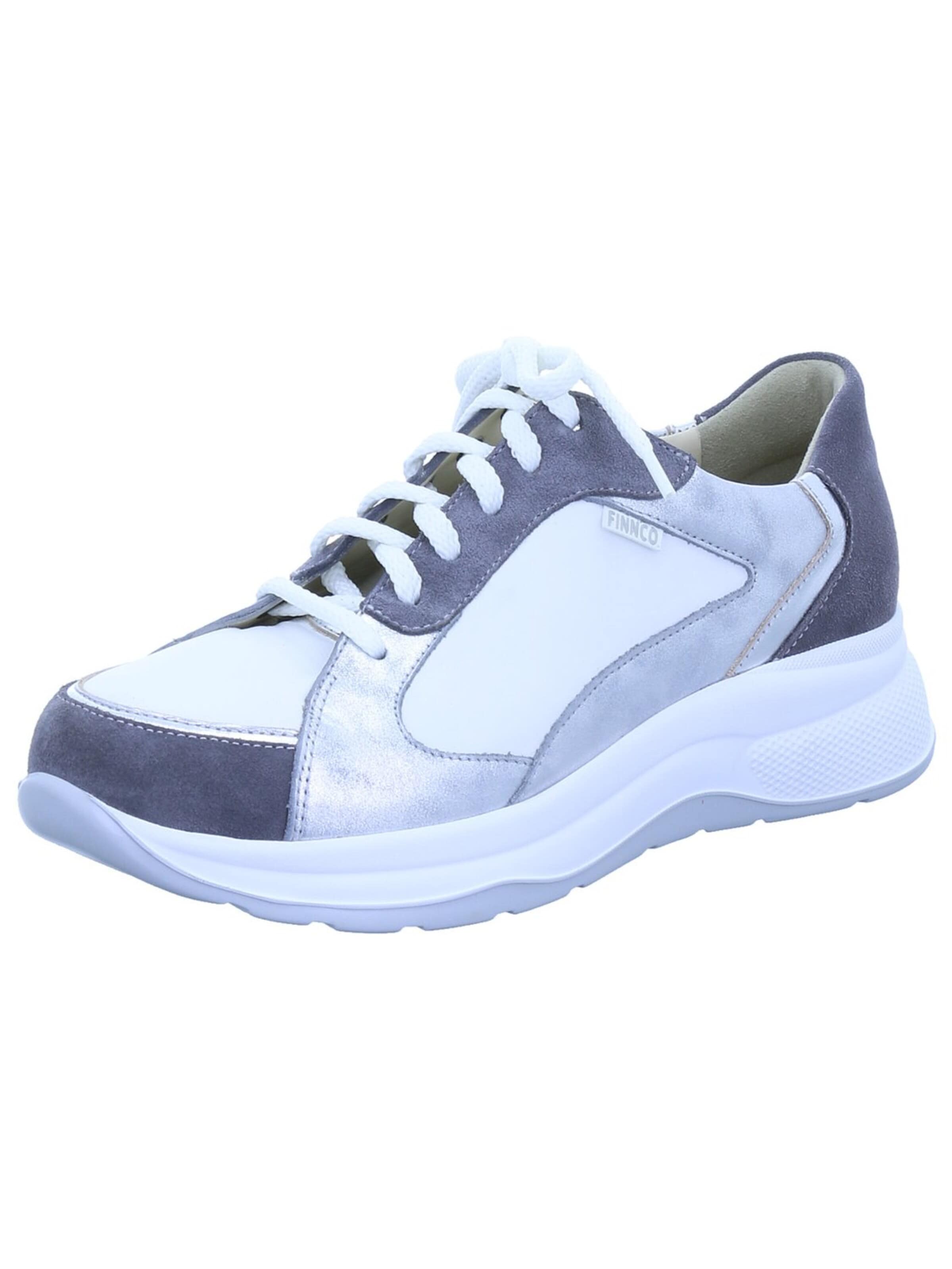 Finn Comfort Låg sneaker 'Komfort Schnürschuh Damen 2780-902580 Echtleder in grau' i grå: framsida