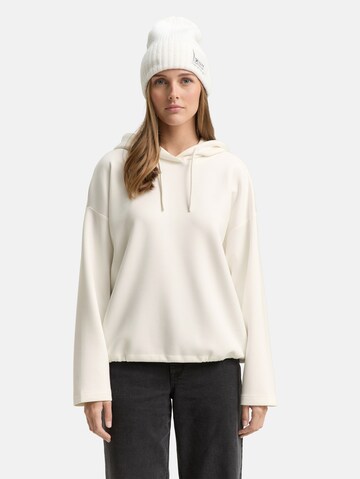 TOM TAILOR DENIM Sweatshirt in White: front