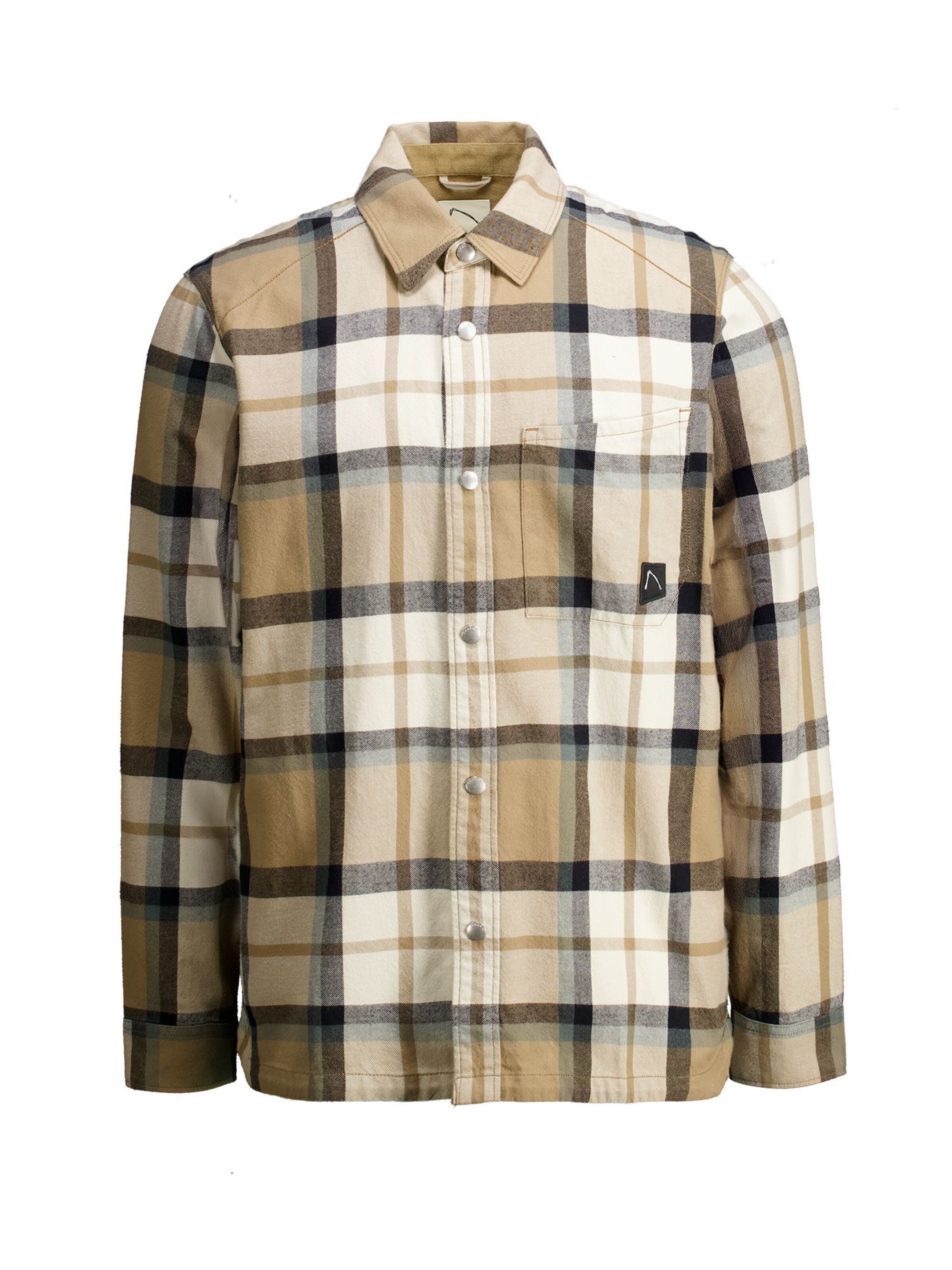 CHASIN' Chemise 'Axel Xedo' en beige / beige clair / bleu fumé / chocolat, Vue avec produit