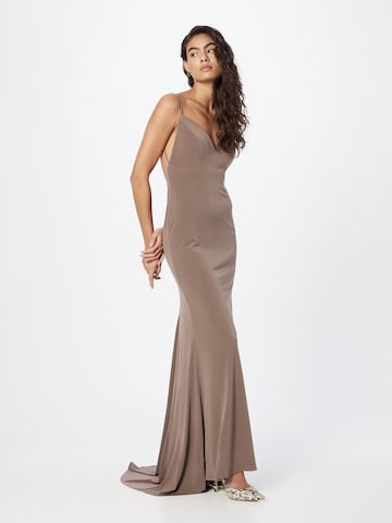 Unique Evening Dress in Brown: front