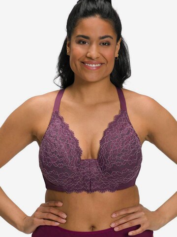 Ulla Popken T-shirt Bra in Purple: front