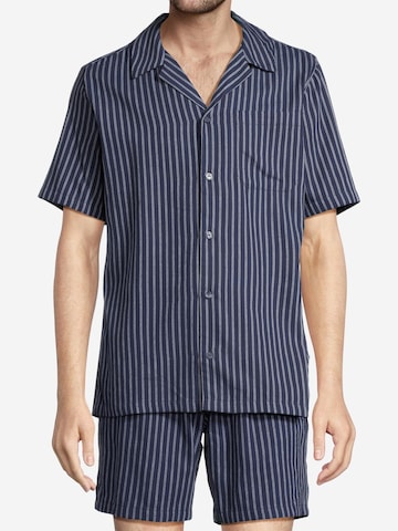 SEIDENSTICKER Pyjama kurz 'Classic Twill' in Blau