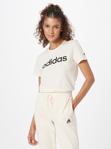 ADIDAS SPORTSWEAR Sportshirt 'Essentials  Logo' in Beige: predná strana