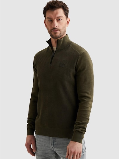 PME Legend Sweater 'Pullover in cotton/modal with half-zip' in S in Dark green, Item view