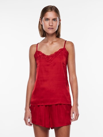 PIECES Korte pyjama 'JULIE' in Rood: voorkant