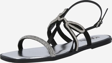 Sandalo con cinturino di Karl Lagerfeld in argento: frontale
