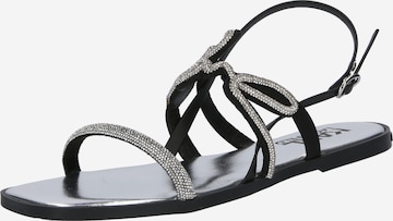 Karl Lagerfeld - Sandalias con hebilla en plata: frente