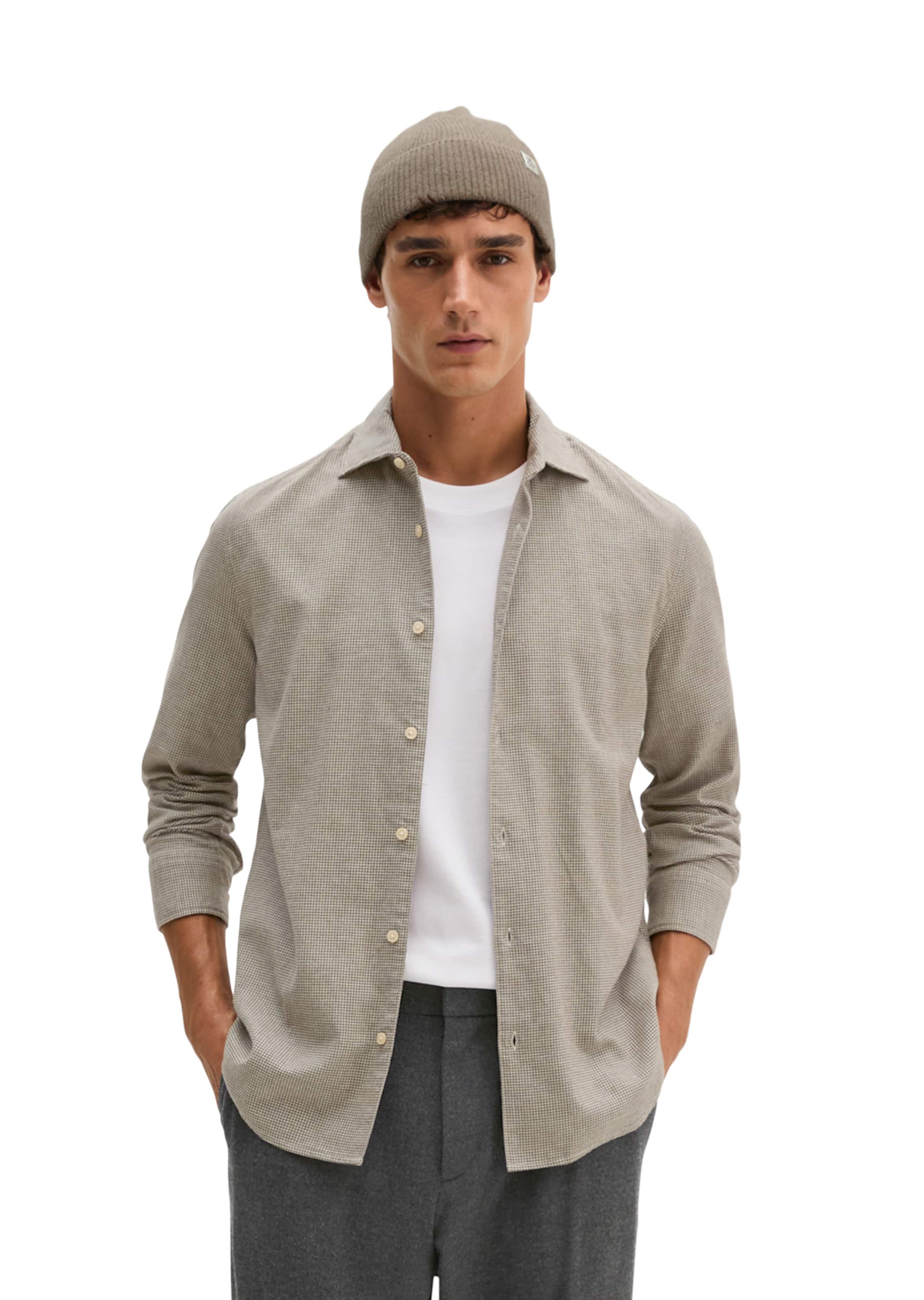 Marc O'Polo Slim Fit Hemd in Beige: Vorderseite